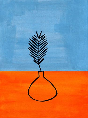 Oranje Baby Blauw Vaas