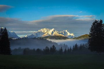 Majestic Zugspitze and impressive Alpspitze - two of Germany's most famous peaks in all their splendour. by Miriam Schwarzfischer Fotografie