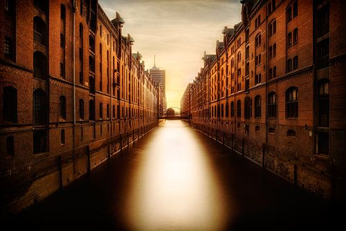 Hamburg Speicherstadt in de Hafencity van Hamburg