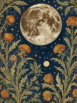 Moon And Thistle Style William Morris by TOAN TRAN