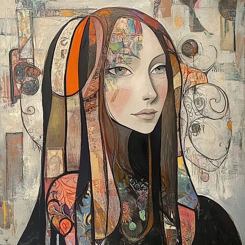 Femme avec des couleurs | Femme avec des motifs dans les cheveux