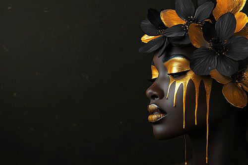 Vrouw met gouden details