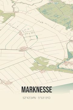 Vintage landkaart van Marknesse (Flevoland) van MijnStadsPoster