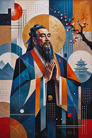 Schilderij van Confucius – De kunst van wijsheid, deugdzaamheid en harmonie