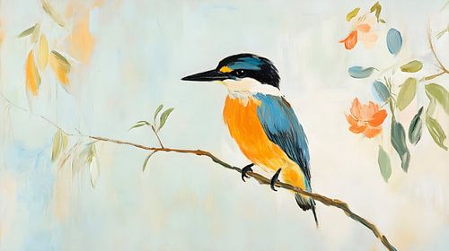 Eisvogel zwischen den Farben