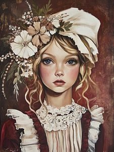 Jeune femme en robe rococo