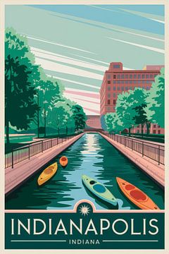 Indianapolis, Indiana Vintage Reisposter van Poster Art Shop