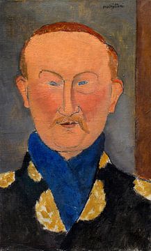 Portret van Léon Bakst (1917) door Amedeo Modigliani. van Dina Dankers