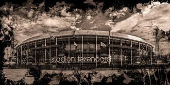 Feijenoord ART Rotterdam Stadion "De Kuip" Sepia