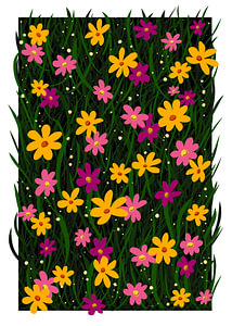 Verspielte Blumenwiese