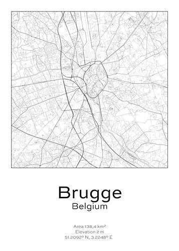 City map - Belgium - Bruges