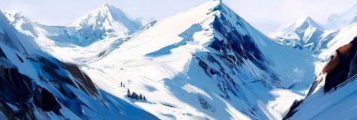 Het eeuwige sneeuwlandschap van de bergen