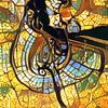 Kaart van amsterdam in Art Nouveau style van Stef Verdonk