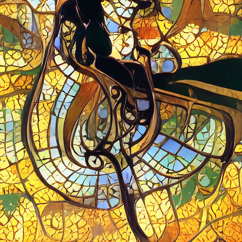 Kaart van amsterdam in Art Nouveau style