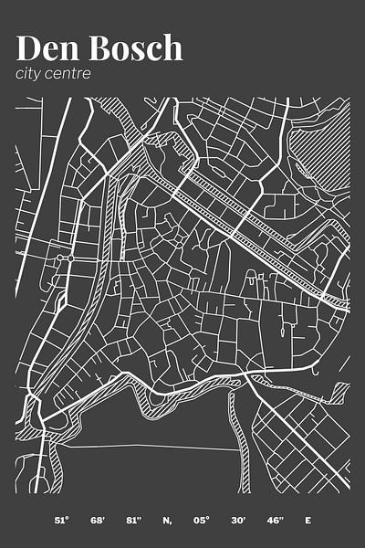 City map Den Bosch by Walljar