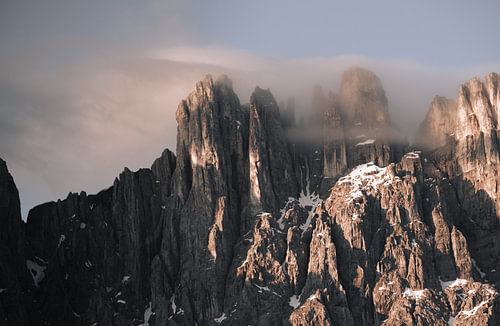 Dolomites Rock Spires in Cloud