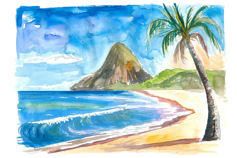 Saint Lucia Antillen Träume mit Petit Piton und Strand von Markus Bleichner