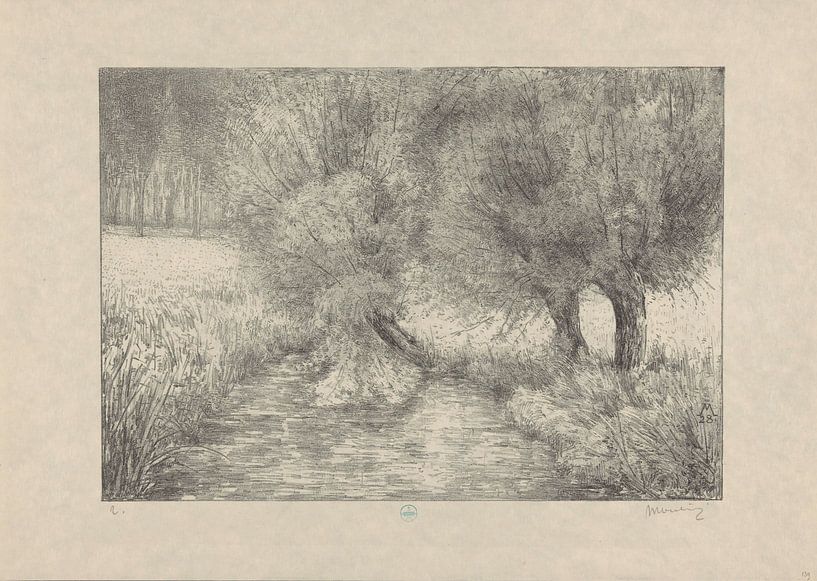 Simon Moulijn, Pollard-Weiden am Grabenrand, 1928 von Atelier Liesjes