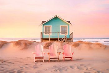 Pastellfarbener Strand