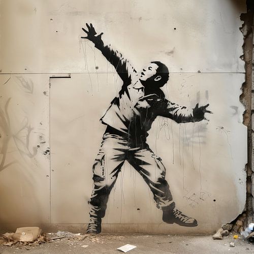 Wand | Banksy-Stil | Graffiti