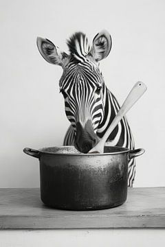 Zebra keuken van Poster Art Shop