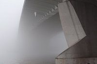 Erasmus Bridge in Rotterdam in fog