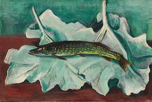 Max Pechstein, Hecht auf Blättern, 1923