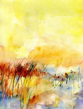 Grassen en water van Claudia Gründler