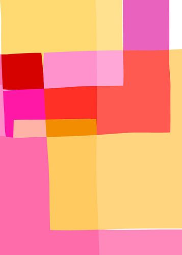 Mozaïek Brights 1 | Kleurblokkerend | Roze, Magenta, Rood, Geel