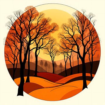 Serene zonsondergang/zonsopgang (Eenvoudig en beschrijvend) van Artistic