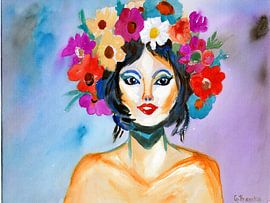 POP ART Flower Power Lady by Gertrud Premke