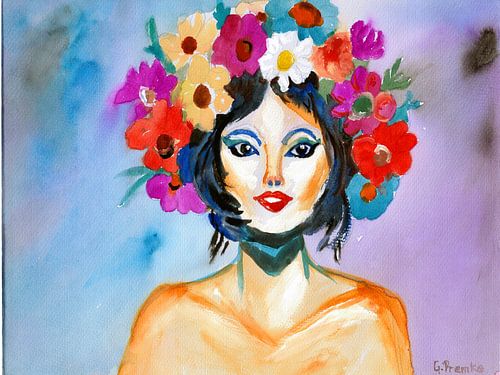 POP ART Flower Power Lady