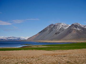 IJslands landschap met water en bergen van Judith van Wijk