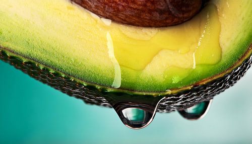 Gedetailleerde close-up van een verse avocado