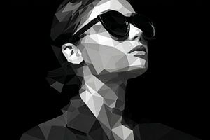 Dark Contrast – Abstract portret zwart wit expressief
