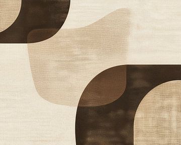 Zacht abstract kunstwerk Beige van Modern Collection