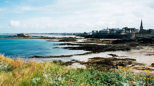 Saint-Malo in France at low tide