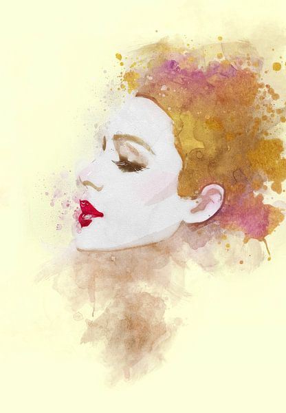 Abstraktes Porträt Frau von Moonheart Artworks