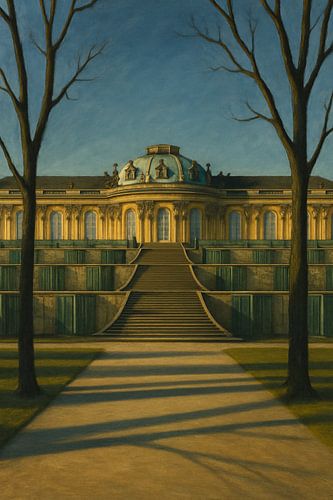 Potsdam Evening Serenity – Edward Hopper Inspired Palace Calm
