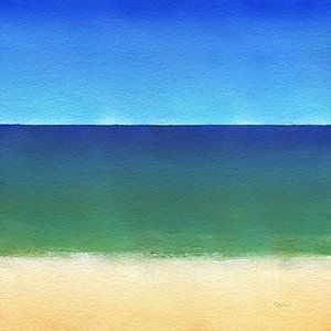 Ruhige See - minimalistisches Strandbild in Acryl