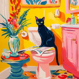 Badkamer Break – Kattenkwaad in Kleur van But First Framing