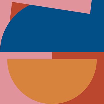 Abstrakte, minimalistische geometrische Formen in Retro-Farben