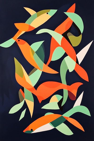 Play of colours of freedom - fish in the water by Poster Art Shop