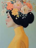 Portrait moderne aux couleurs chaudes