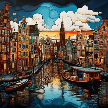 La ville d'Amsterdam vue par Picasso sur Craigsart Wall Art Shop