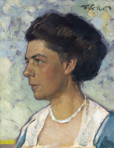 portret van de vrouw Olga Erler, FRITZ ERLER, ca. 1905-1907