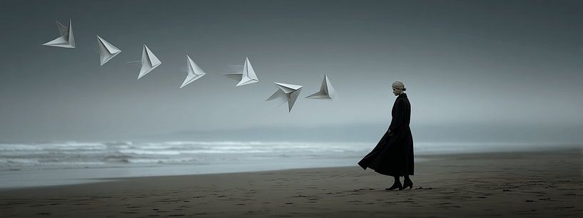 Papieren Vogeldans aan de Kust van Karina Brouwer