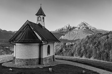 Kirchleitn-Kapelle in Schwarz und Weiß