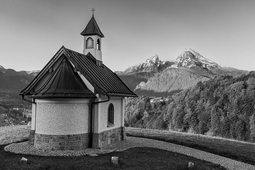 Kirchleitn-Kapelle in Schwarz und Weiß von Henk Meijer Photography