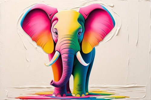 Kleurrijke olifant in moderne stijl